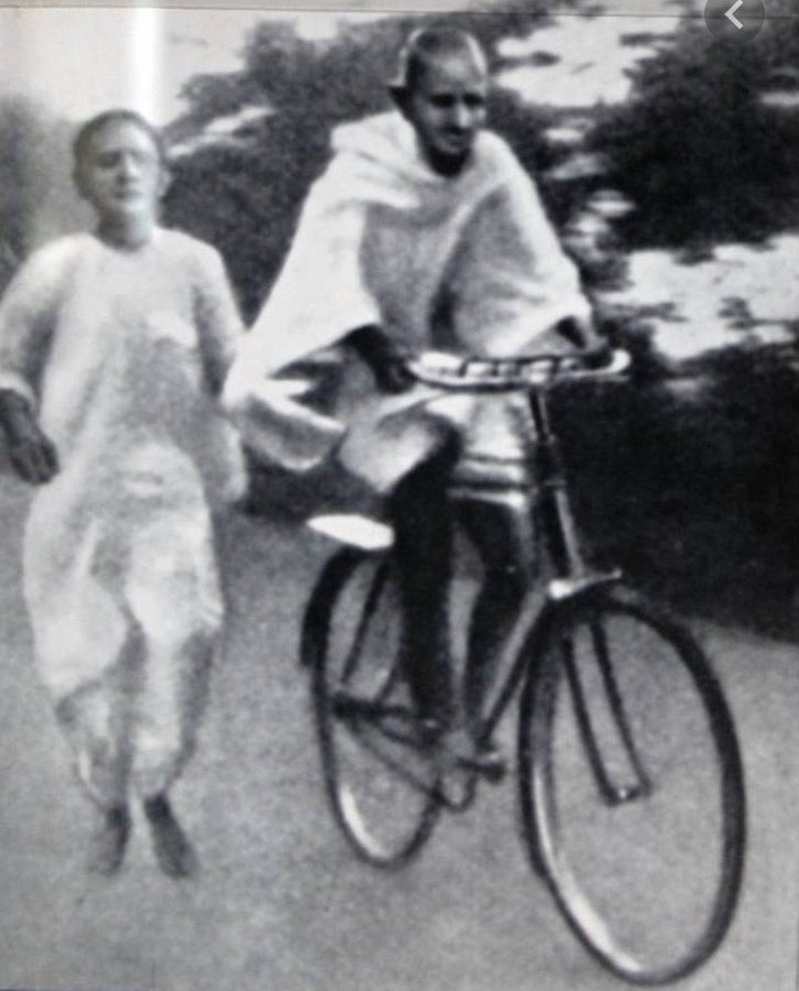 PM Modi shares a picture of Mahatma Gandhi on World Bicycle Day
